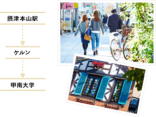 摂津本山駅 → ケルン → 甲南大学