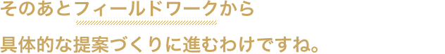 そのあとフィールドワークから具体的な提案づくりに進むわけですね。