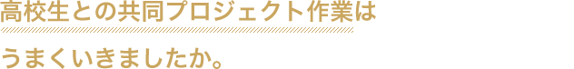 高校生との共同プロジェクト作業はうまくいきましたか。